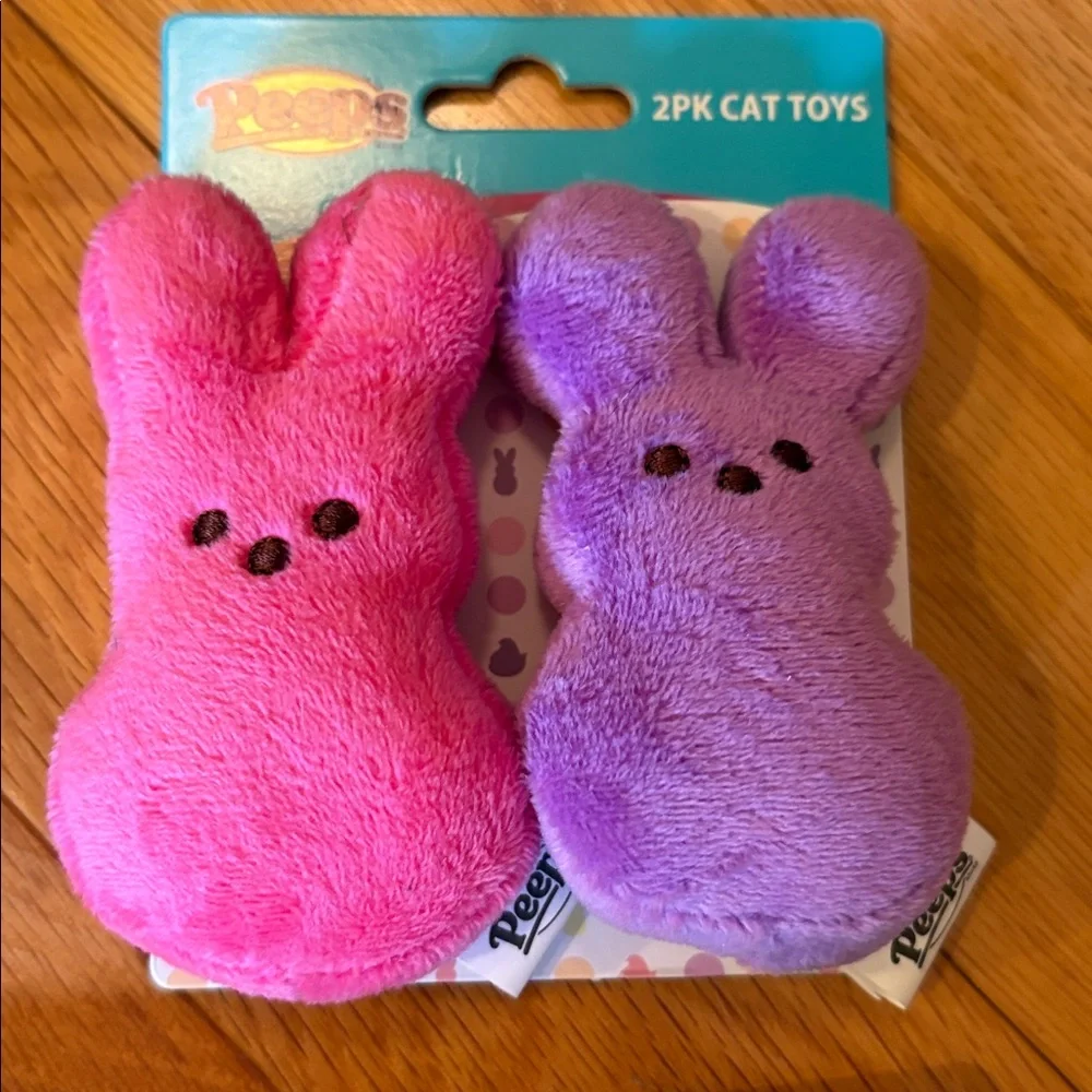 PEEPS Cat Toys Plush bunnies & Jingle Balls. Chick w/egg & pack of toys